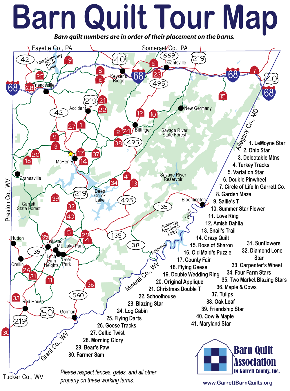 Take a Tour Barn Quilts in Garrett County, Maryland
