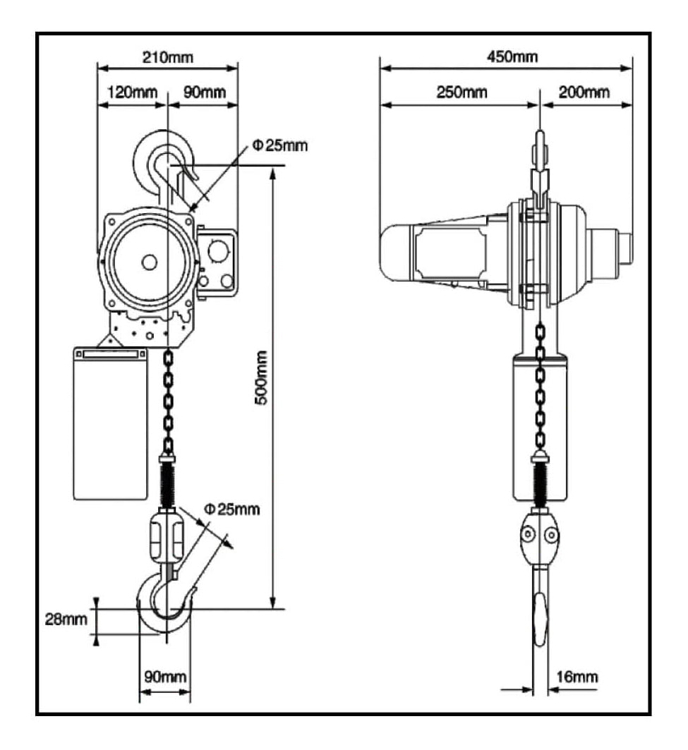 500kg 3mtr Electric Chain Hoist - Garrick Herbert
