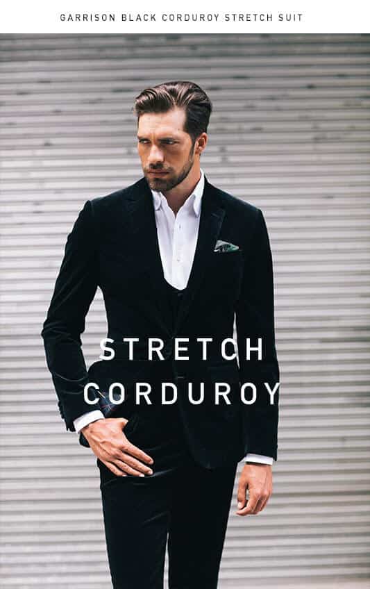 Garrison Black Stretch Corduroy Suit Garrison Bespoke