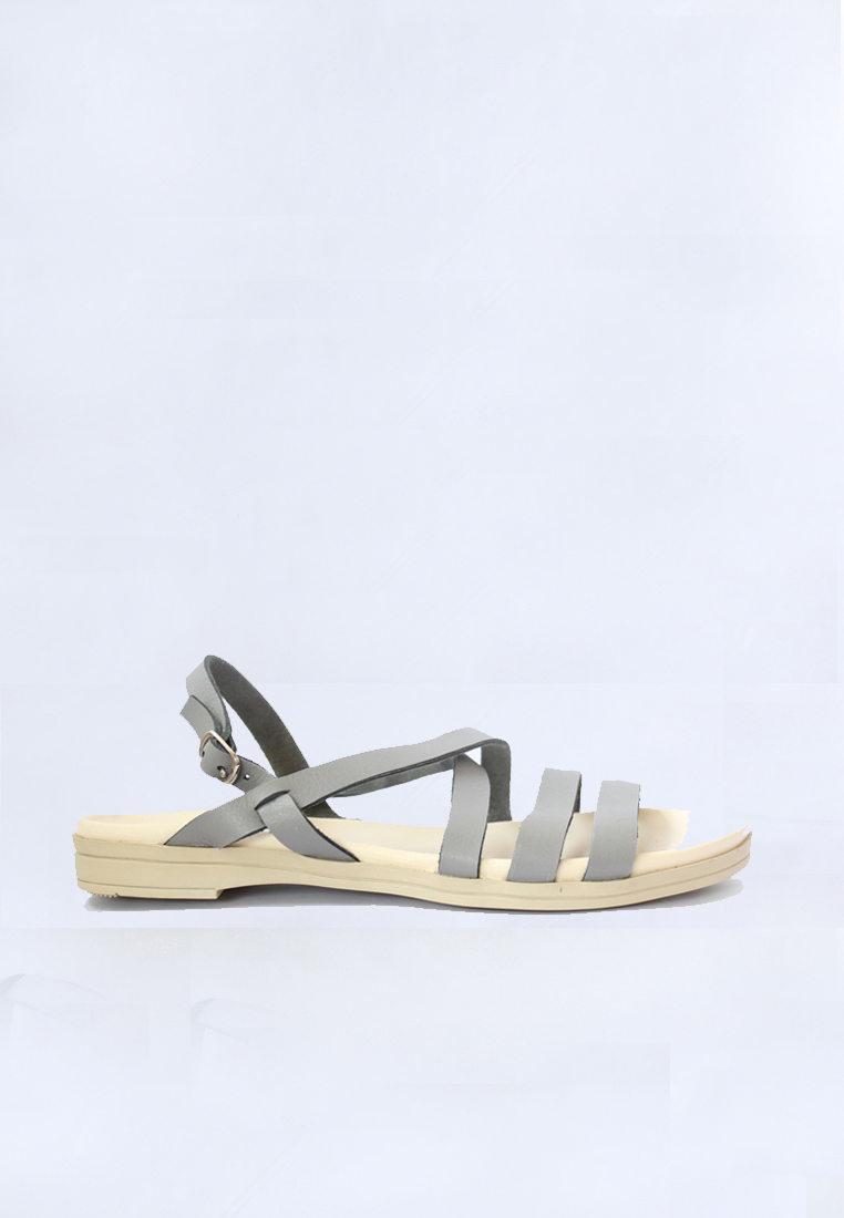 Leather BackStrap Sandals Grey Garut Kulit