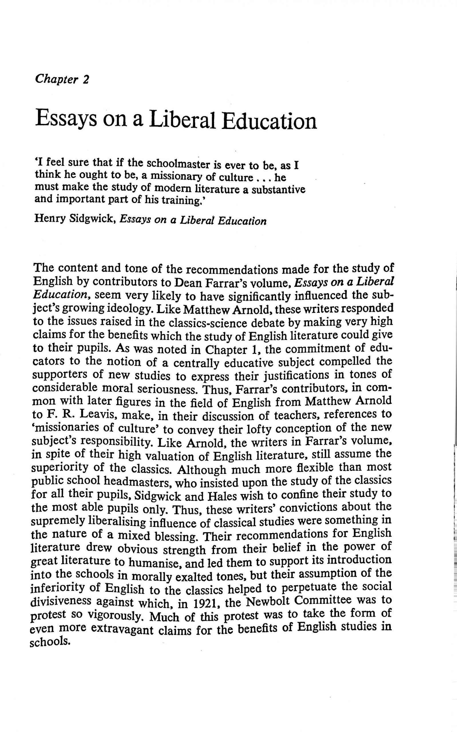 Essays on a Liberal Education