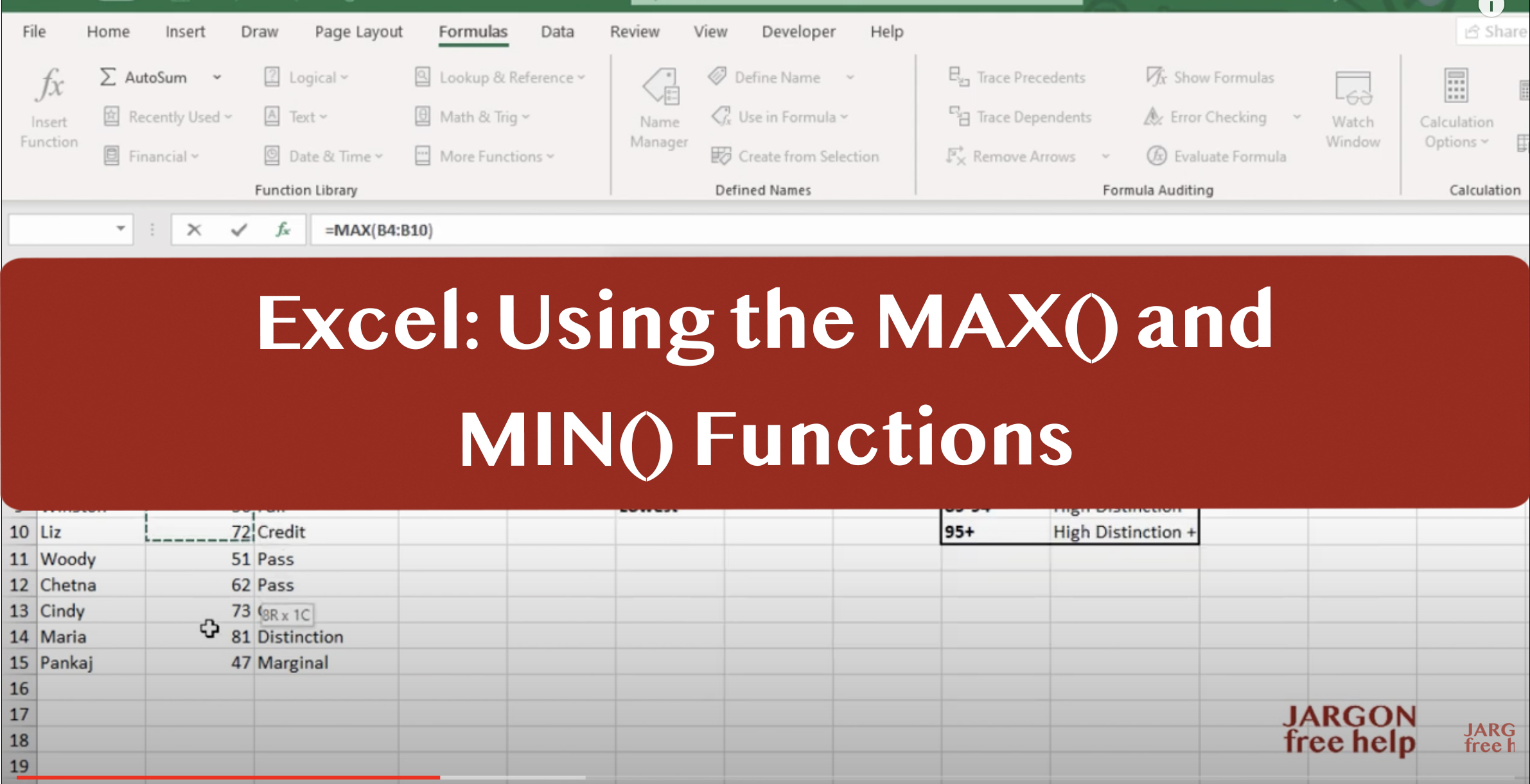 Excel Using the MAX() and MIN() Functions Gary Schwartz's Blog