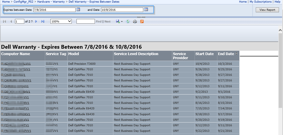 Dell Warranty Reporting via ConfigMgr Dell Warranty API GARYTOWN