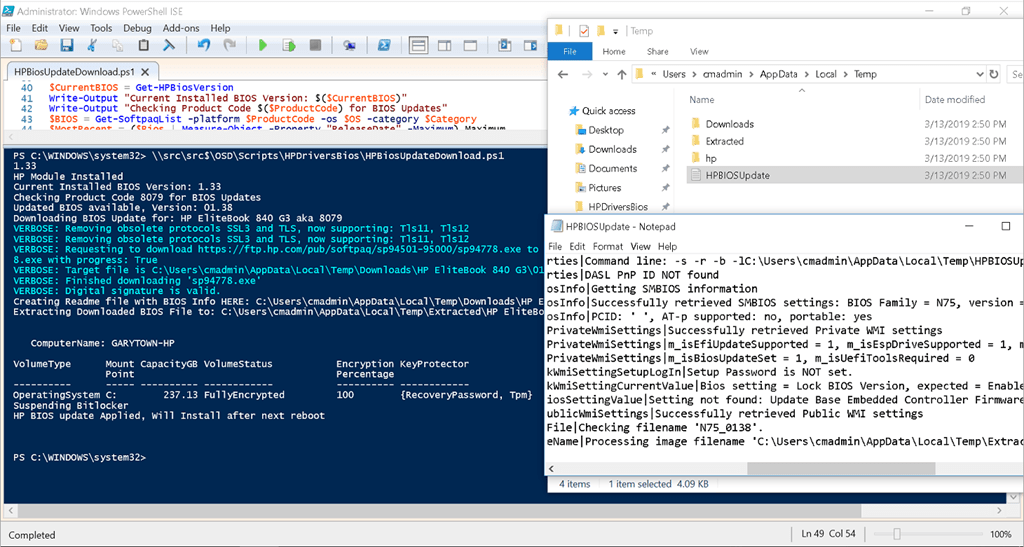 Update HP BIOS using PowerShell and Connection GARYTOWN