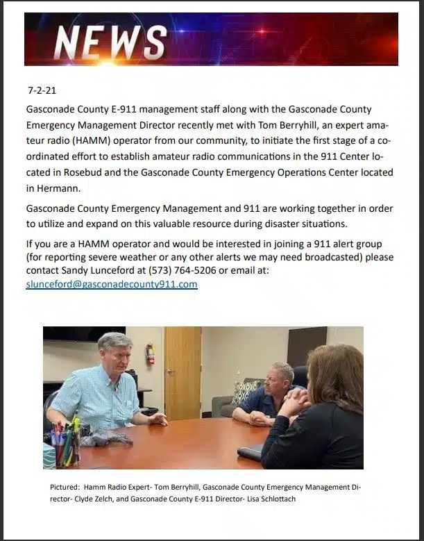 HAMM Radio Operators Gasconade County E911