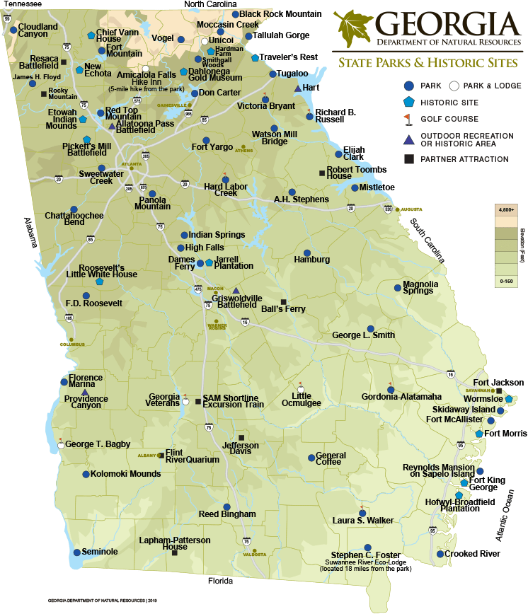 State Parks & Historic Sites Map