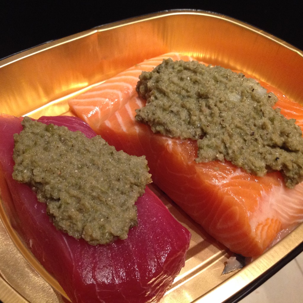 Salmon and Tuna Lox with Capers
