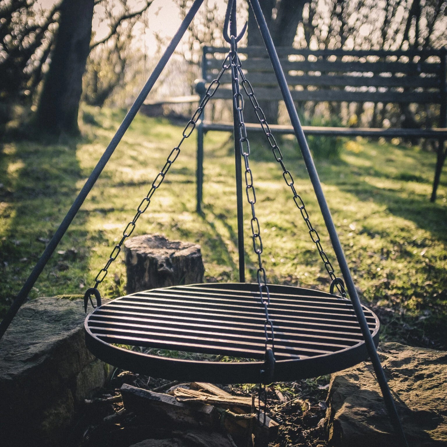 Hanging Grill for Campfire Tripod Gate Foot