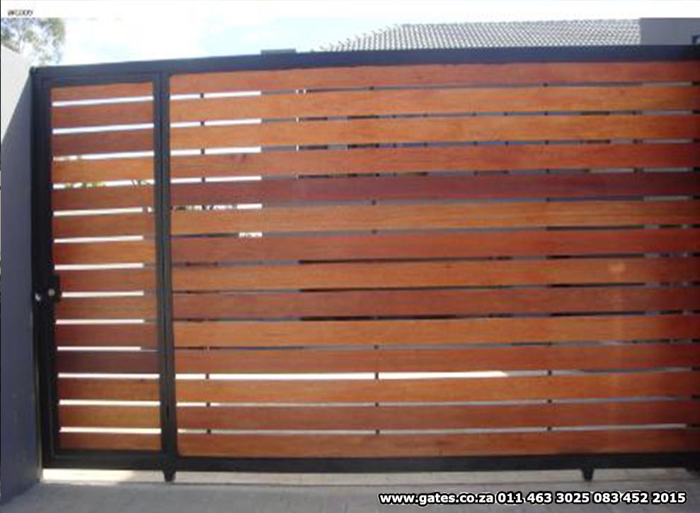 Wooden driveway gates