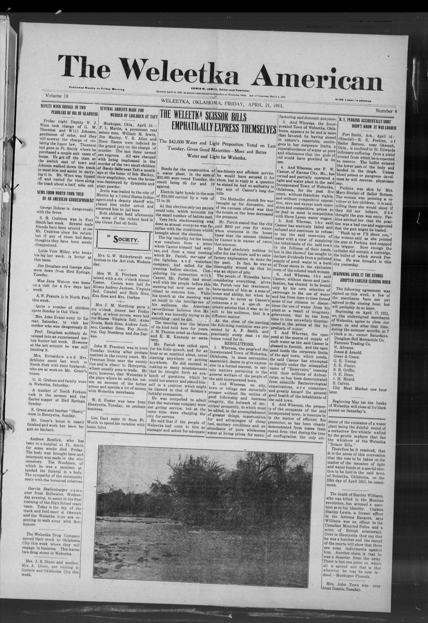The Weleetka American (Weleetka, Okla.), Vol. 10, No. 4, Ed. 1 Friday