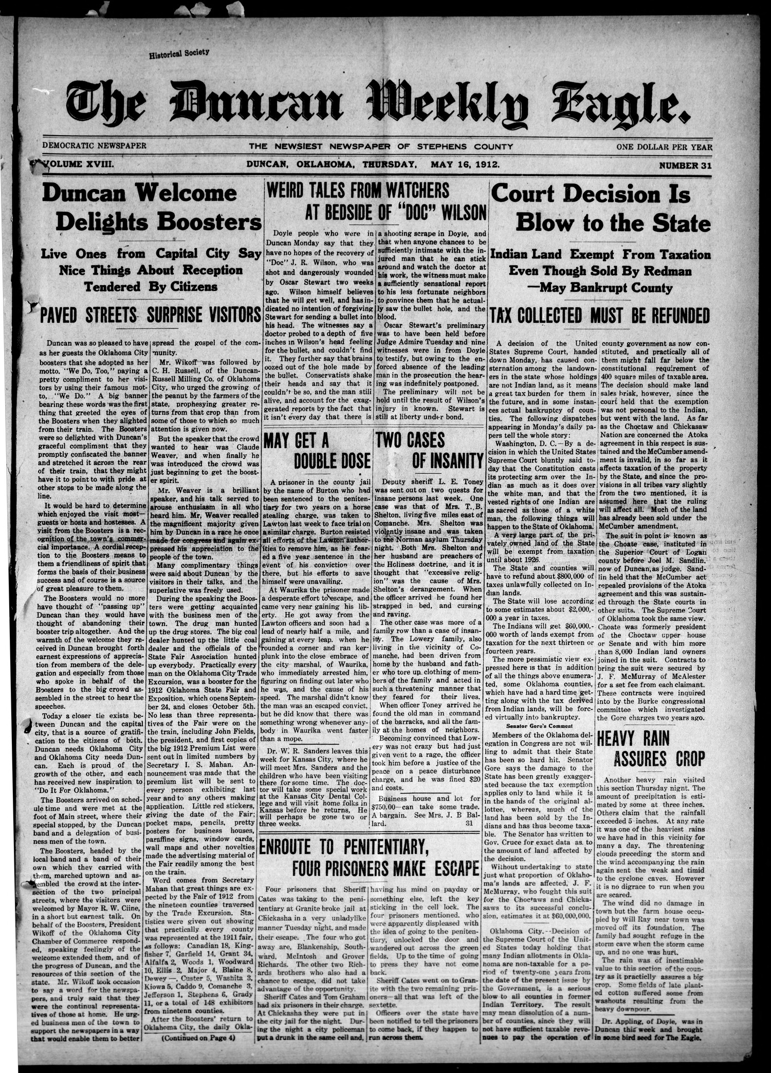 The Duncan Weekly Eagle. (Duncan, Okla.), Vol. 18, No. 31, Ed. 1