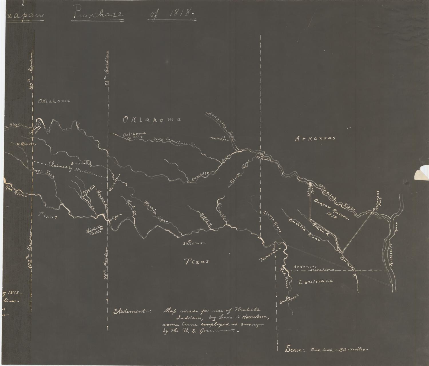 Maps of the Quapaw Purchase of 1818 Side 1 of 2 The Gateway to Oklahoma History