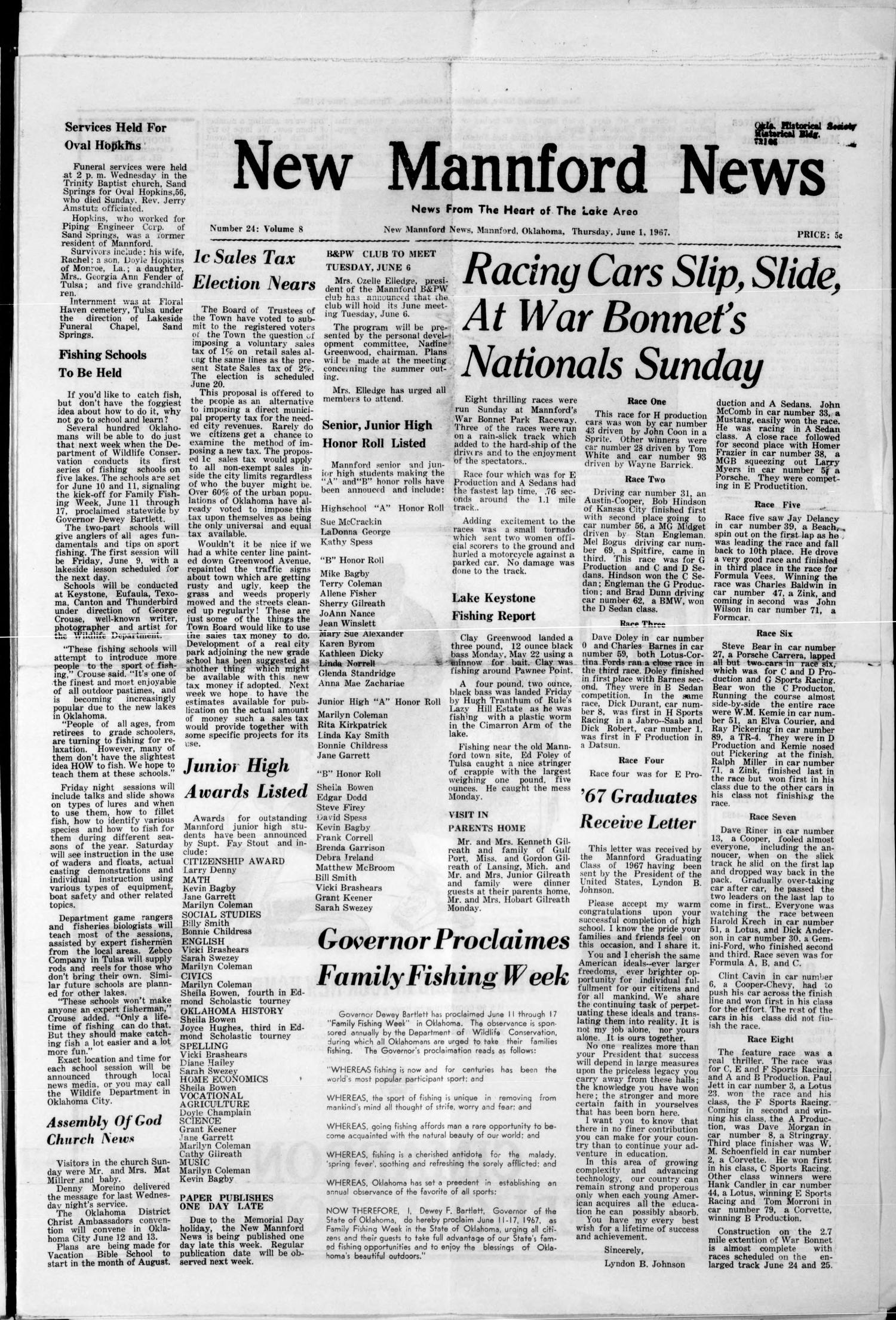 New Mannford News (Mannford, Okla.), Vol. 8, No. 23, Ed. 1 Thursday