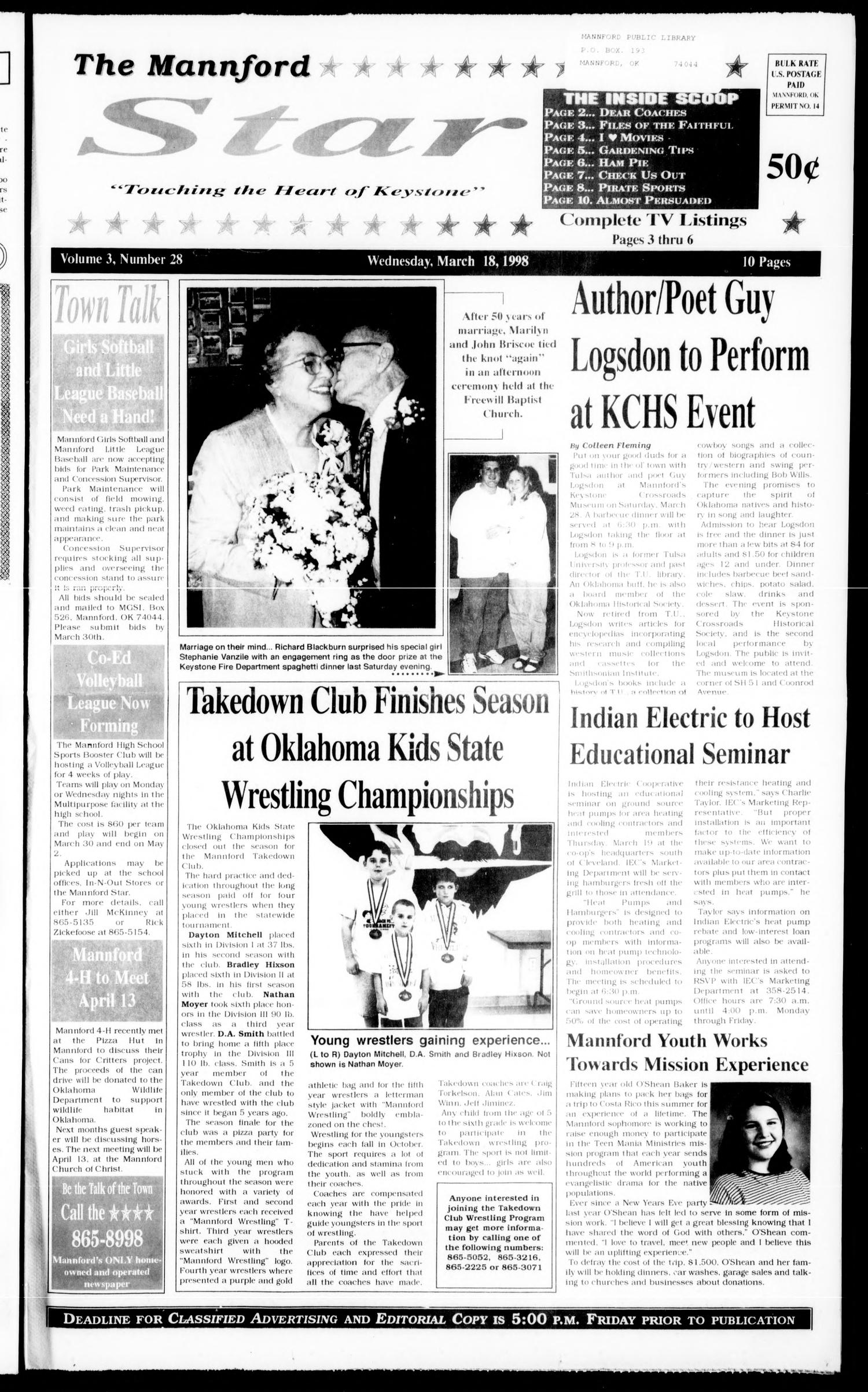 The Mannford Star (Mannford, Okla.), Vol. 3, No. 28, Ed. 1 Wednesday