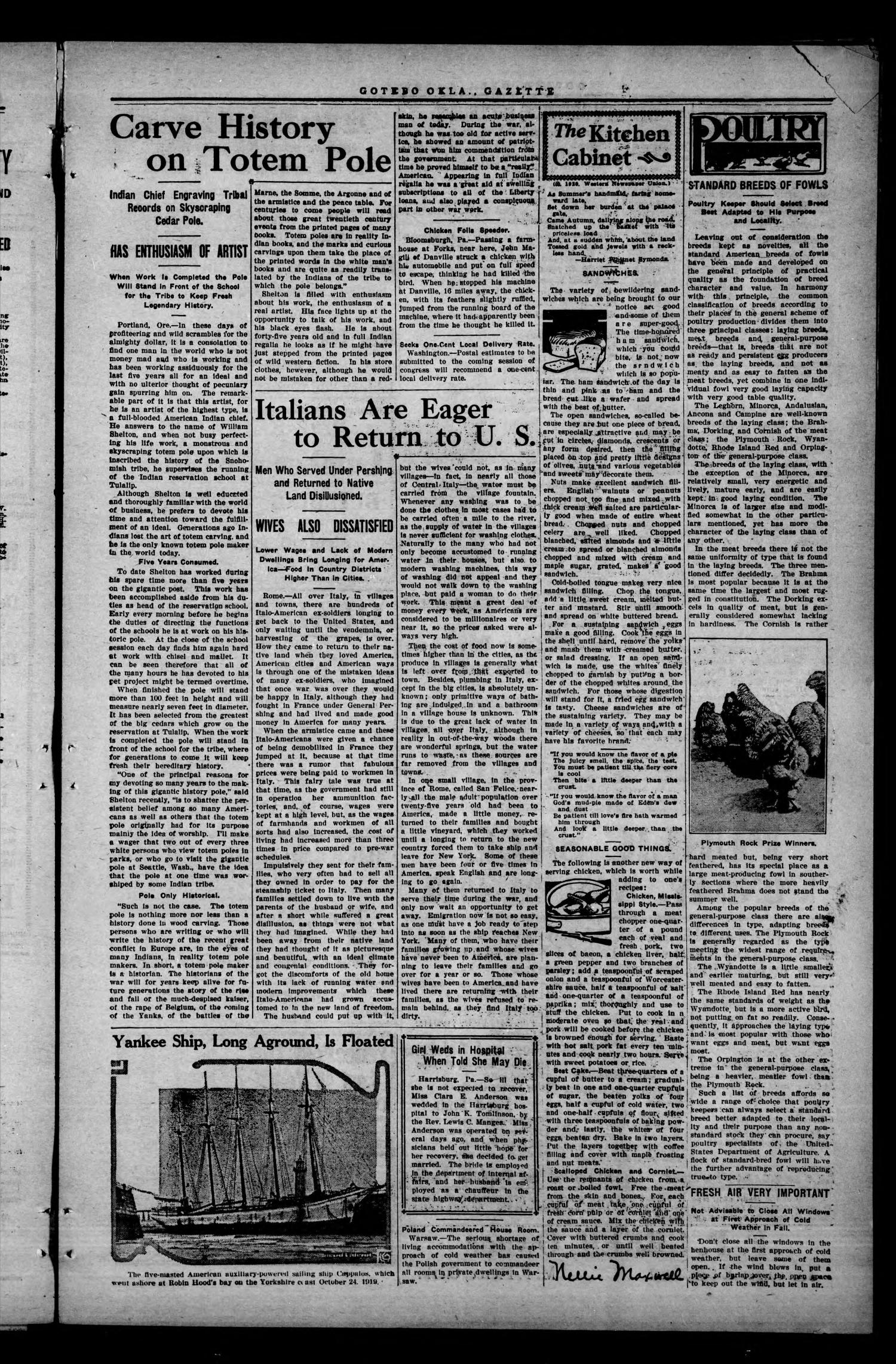 The Gotebo Gazette (Gotebo, Okla.), Vol. 20, No. 15, Ed. 1 Thursday