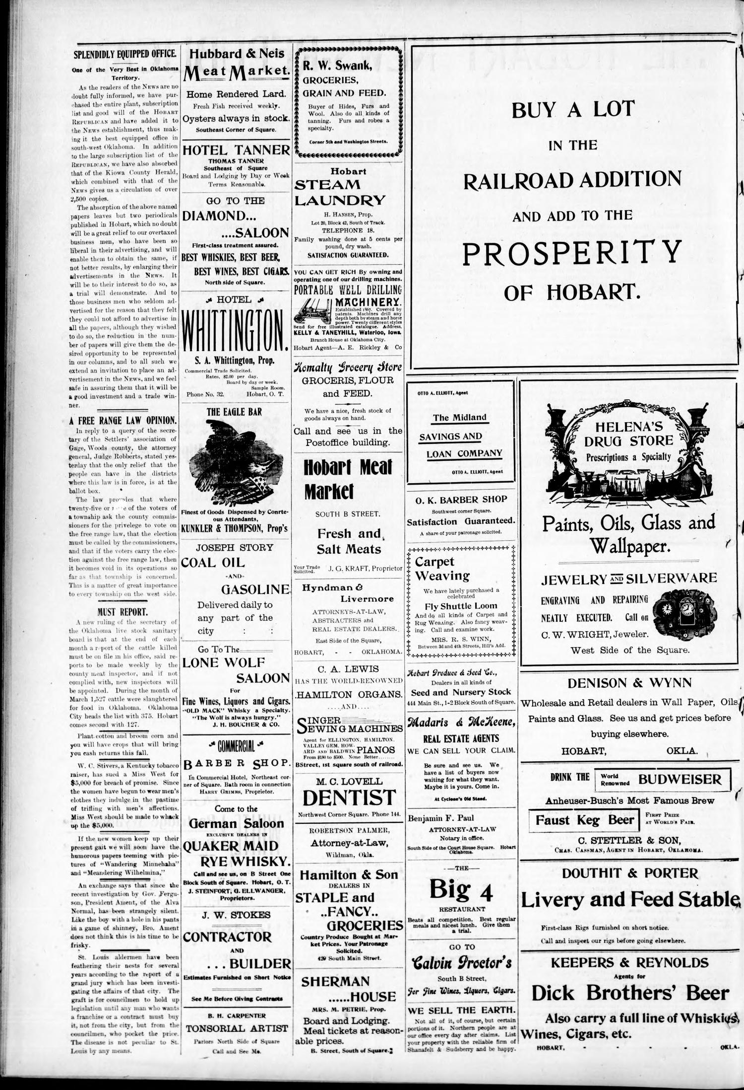 The Hobart NewsRepublican (Hobart, Okla.), Vol. 1, No. 40, Ed. 1