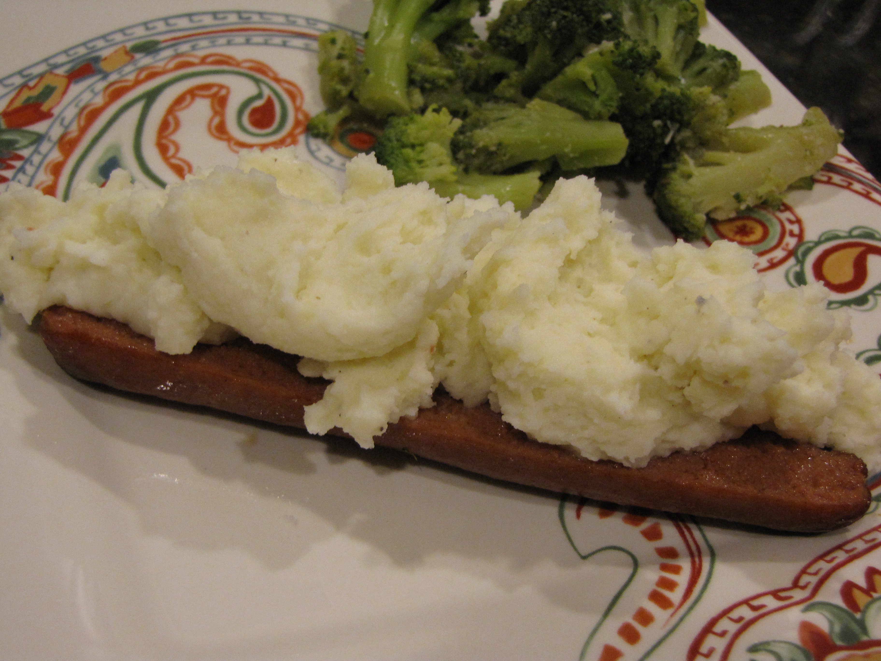 Cheesy Mashed Potato Hot Dog Gathered in the Kitchen