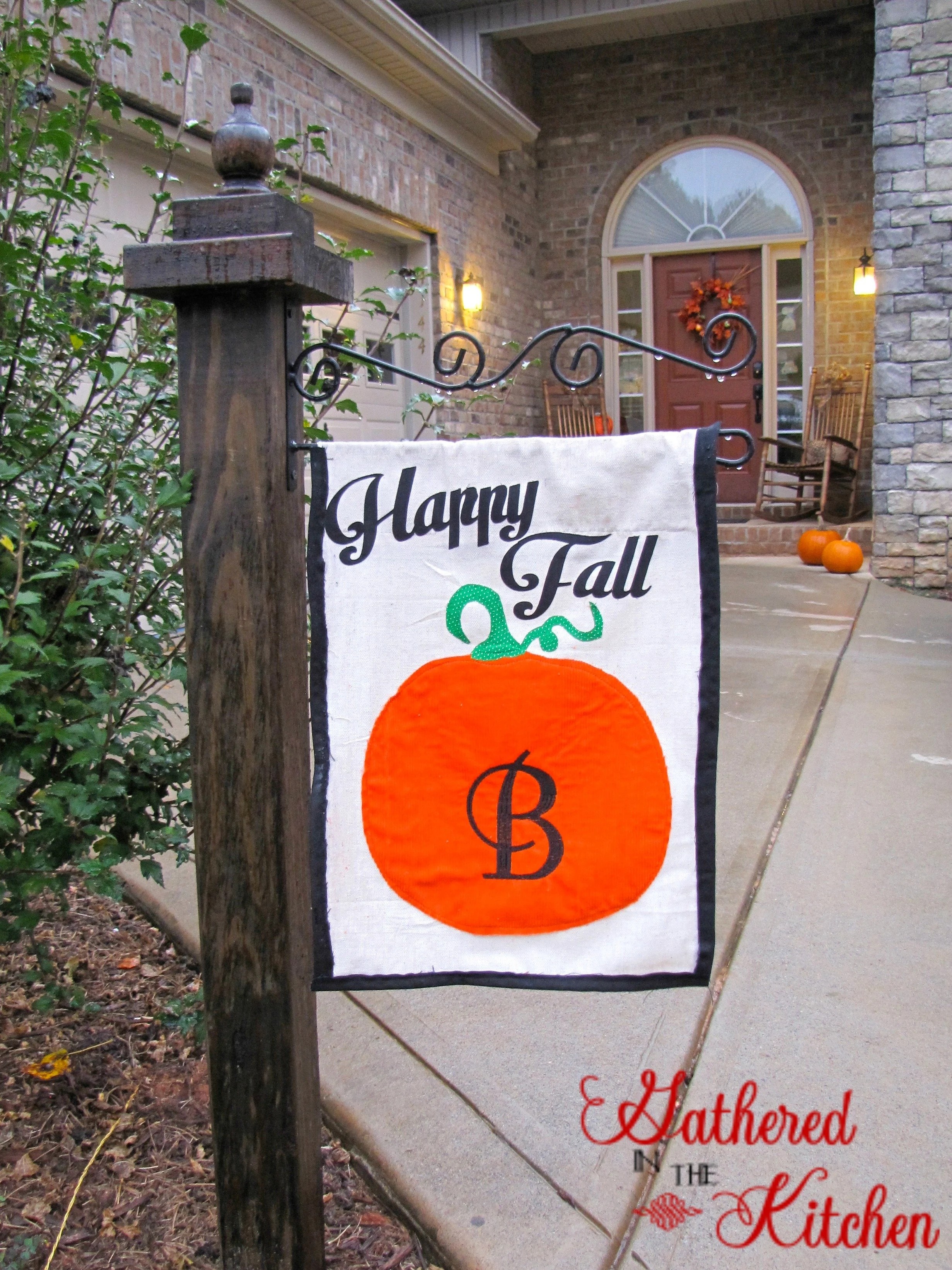 DIY Fall Garden Flag Pumpkin Outdoor Flag