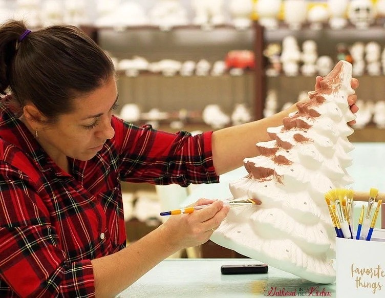 Paint Your Own Ceramic Christmas Tree with Light Kit Gathered In The