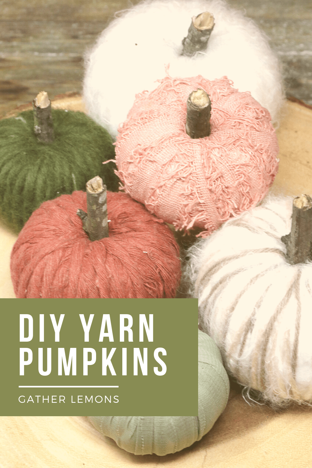 DIY fall decor make your own yarn pumpkins
