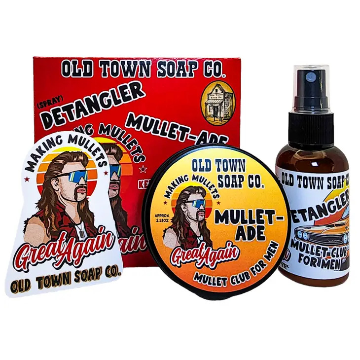 Old Town Soap Mullet Maintenance Kit, Conditioning Detangler & Pomade