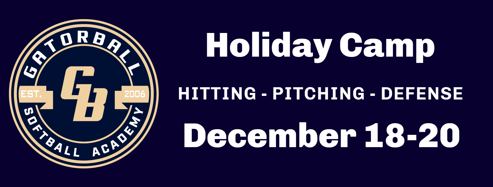2023 Softball Holiday Camp Gatorball Baseball Academy
