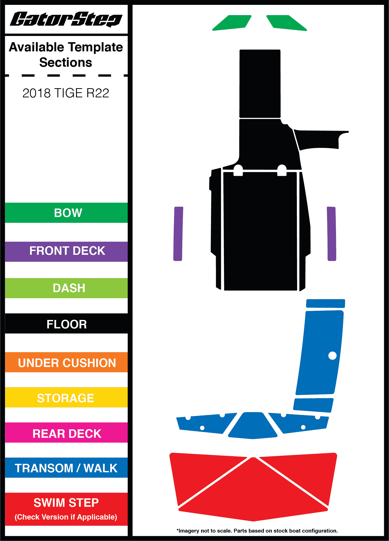 Tige R22 2018 GatorStep Boat Flooring & Decking