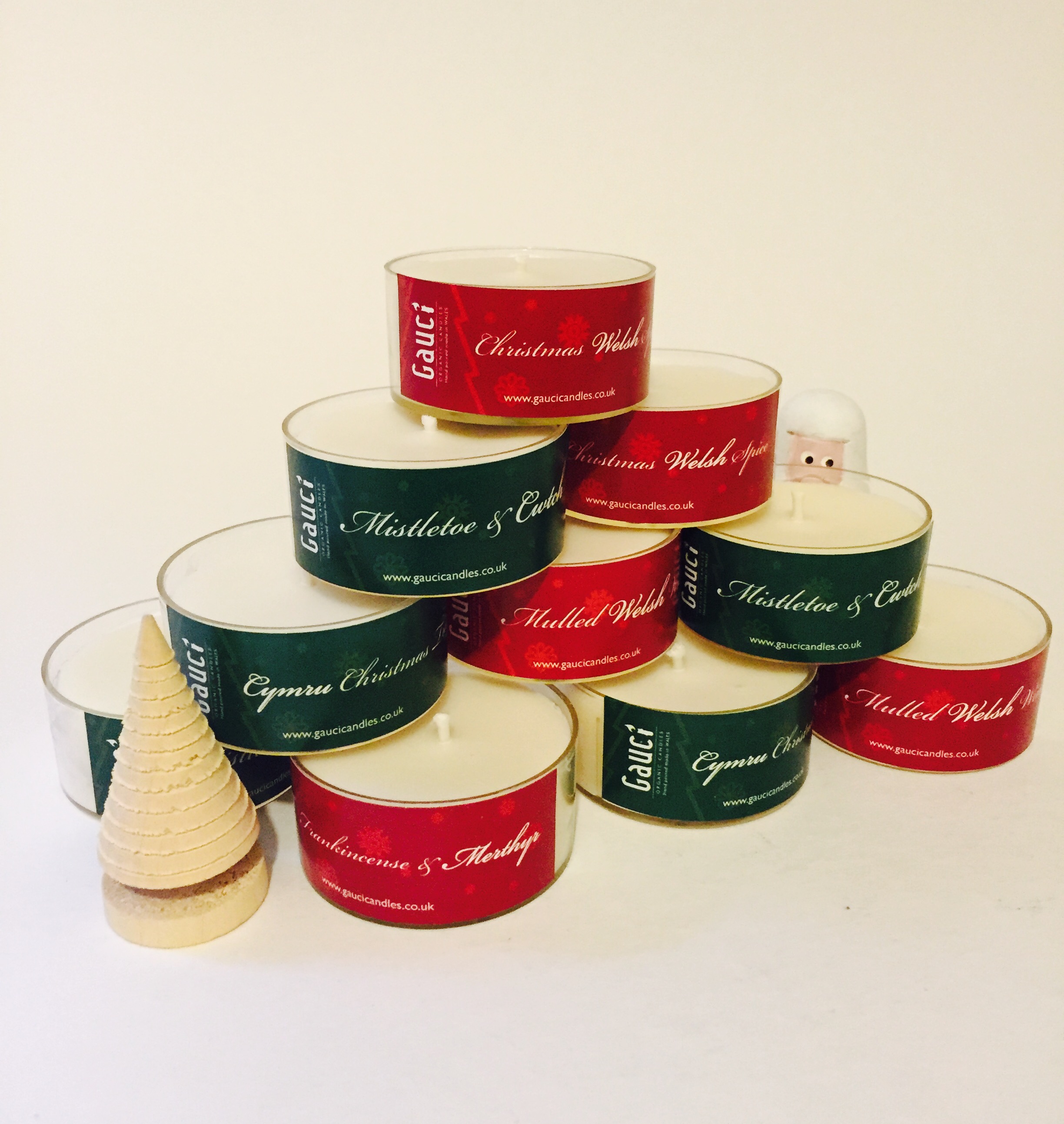 Tea lights Jumbo Christmas Set of 5 Gauci Organic Candles