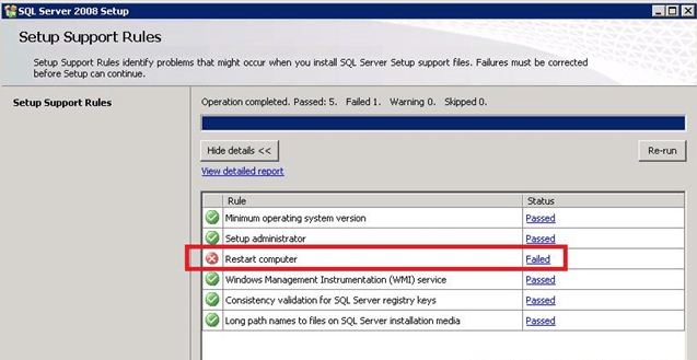 Erro de Restart Computer no Setup do SQL Server | Carol Lavecchia