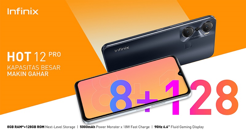 Kapasitas Memori Terbaik di Kelasnya, INFINIX HOT 12 Pro Resmi Meluncur