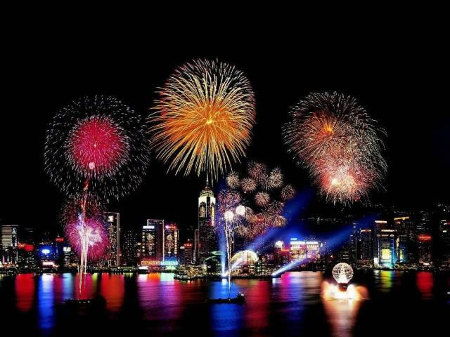 Fireworks In Hong Kong