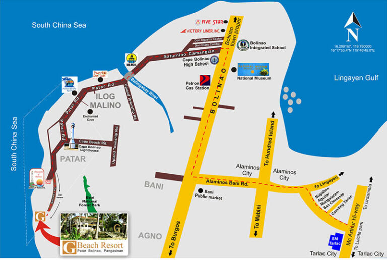 Location GBeach Resort Patar White Beach in Bolinao, Pangasinan