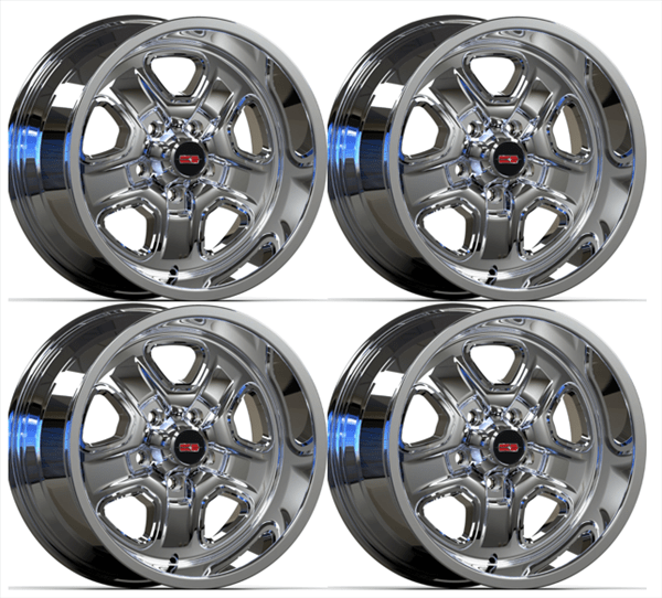 Chrome Plated ALUMINUM WHEELS SUPER STOCK II Set of 417 X 8 RIMS with 4