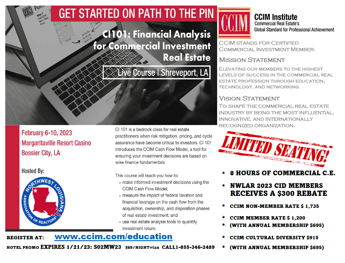 LACDB Events CCIM 101 Financial Analysis for Commercial Investment