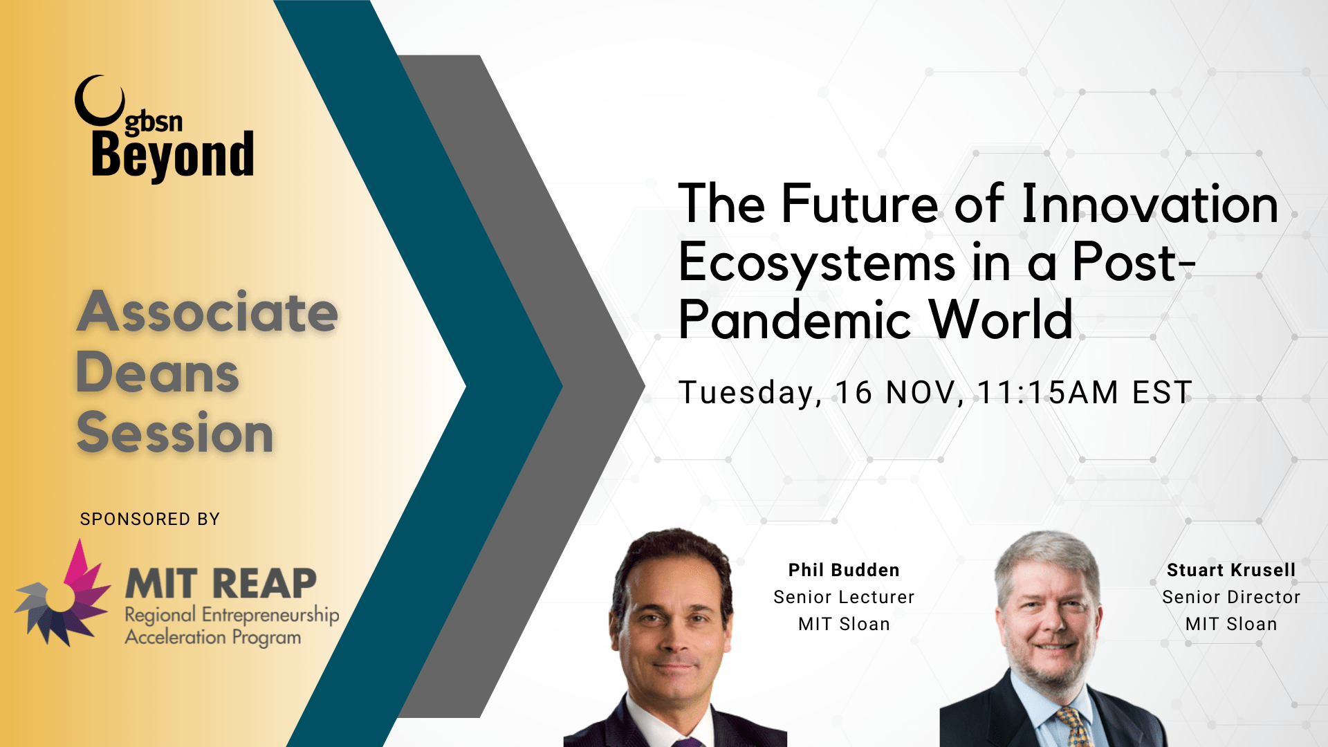 Associate Deans Session The Future of Innovation Ecosystems in a PostPandemic World, sponsored
