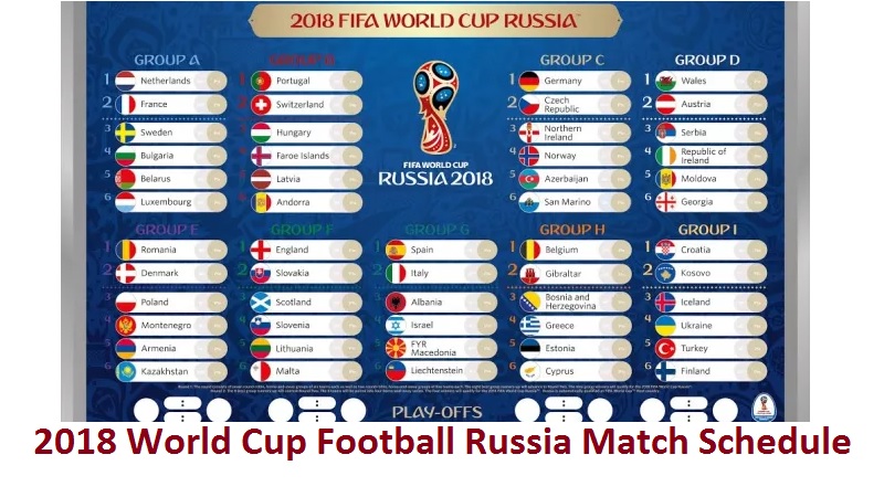 2018 World Cup Football Russia Match Schedule gbsnote online