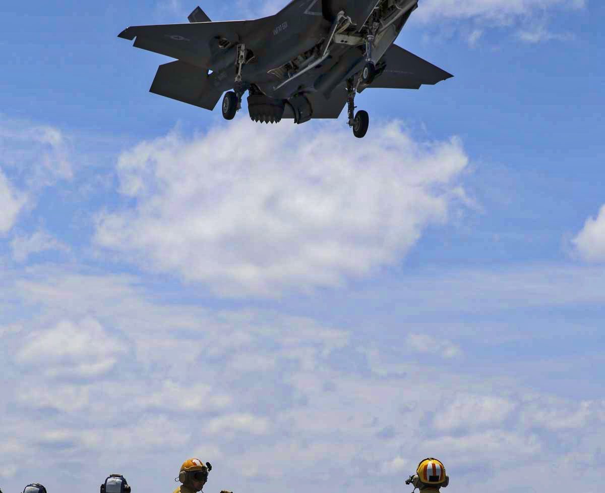 Watch New F35B Fighter Jet Hover Aboard A Ship