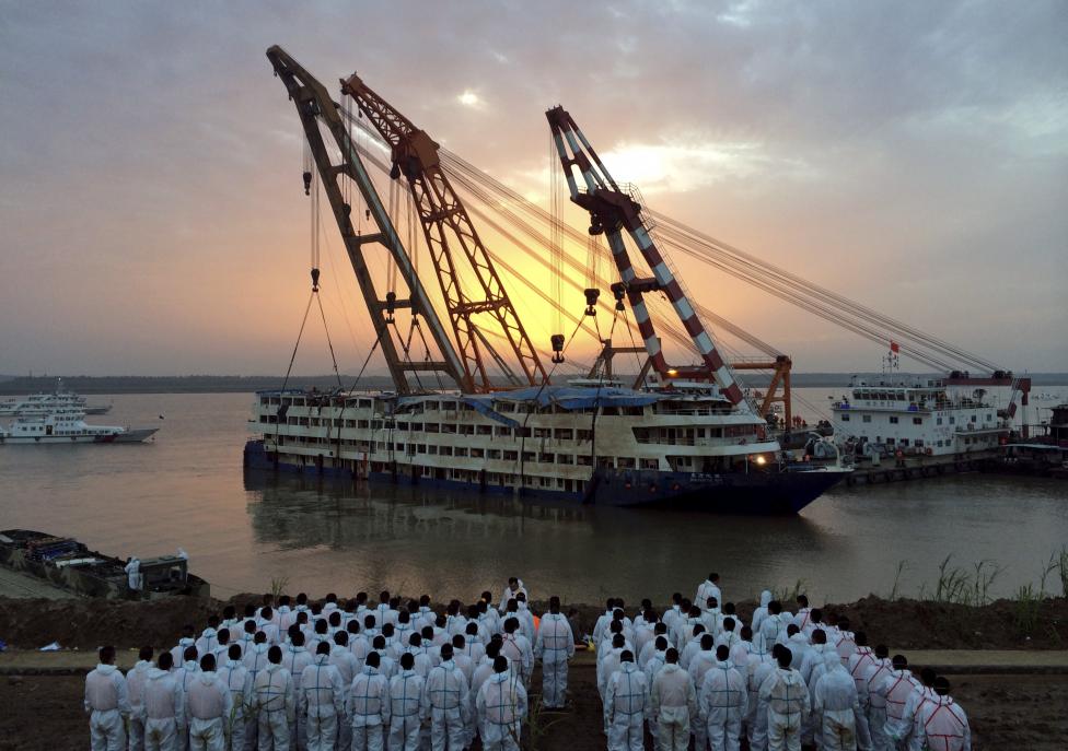 Raising The Eastern Star China Cruise Ship Righted But