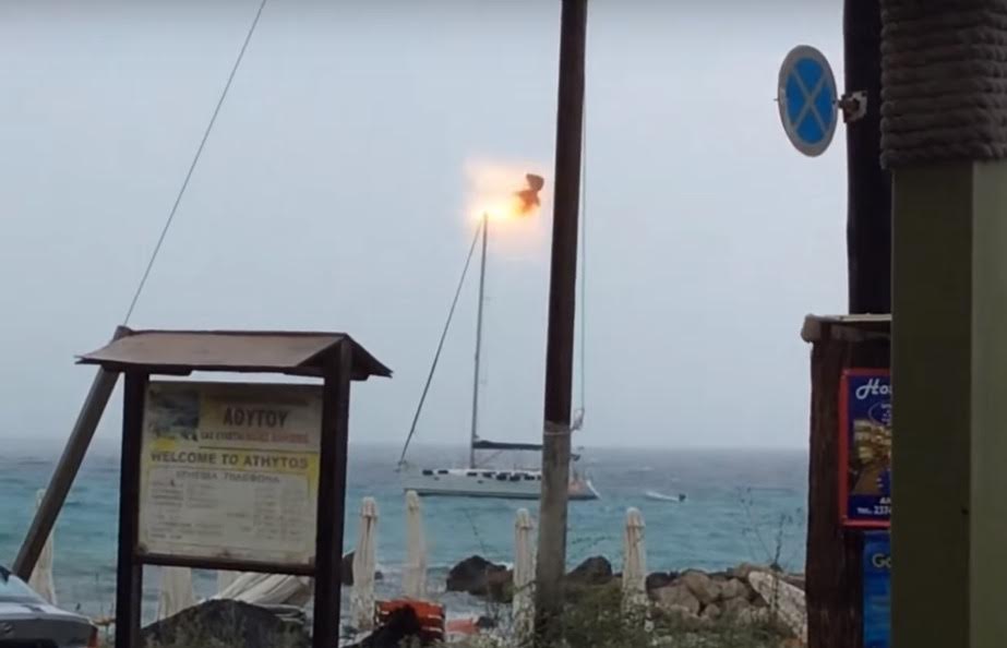 Sailboat Lightning Strike Caught On Camera