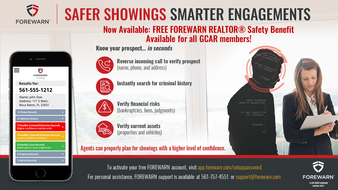 Gulf Coast Association of REALTORS® Forewarn Free GCAR Membership