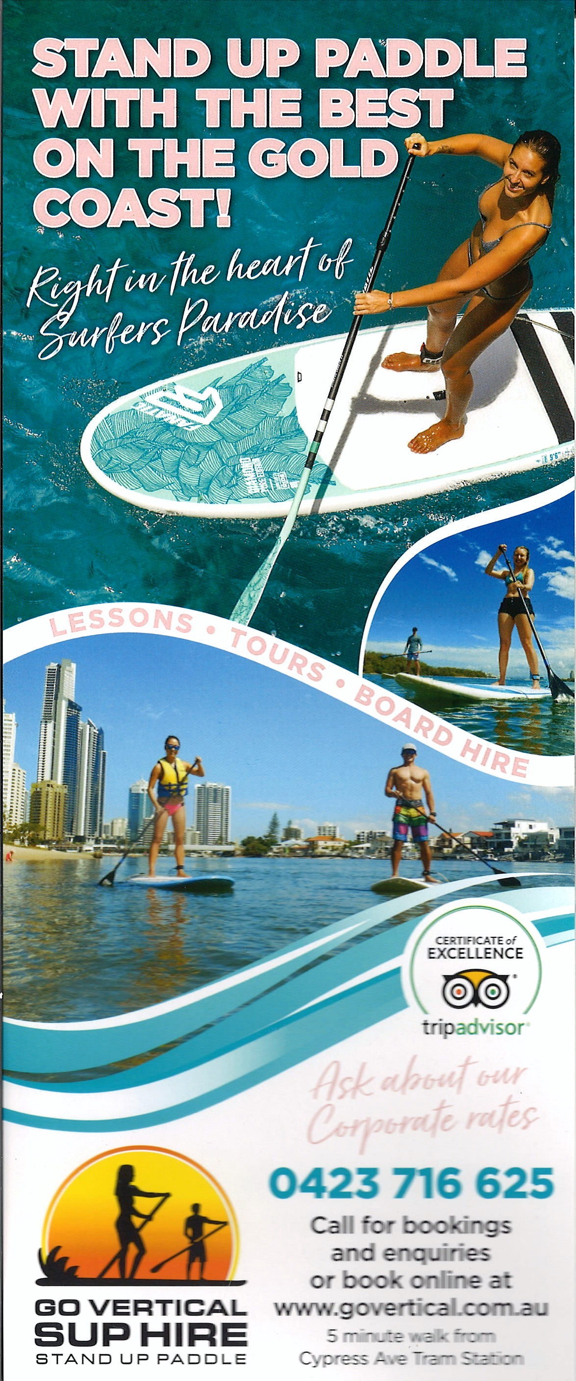 Go Vertical Stand Up Paddle Surfers Paradise Brochure Service
