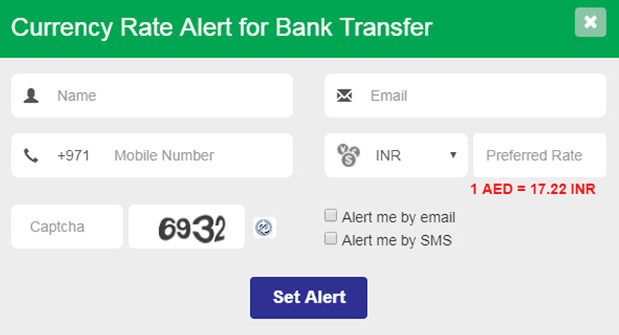 GCC Exchange Set Rate Alert