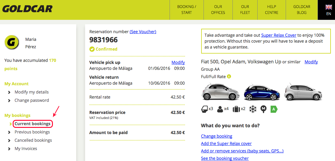 How do I see my booking (When I have not collected the vehicle yet