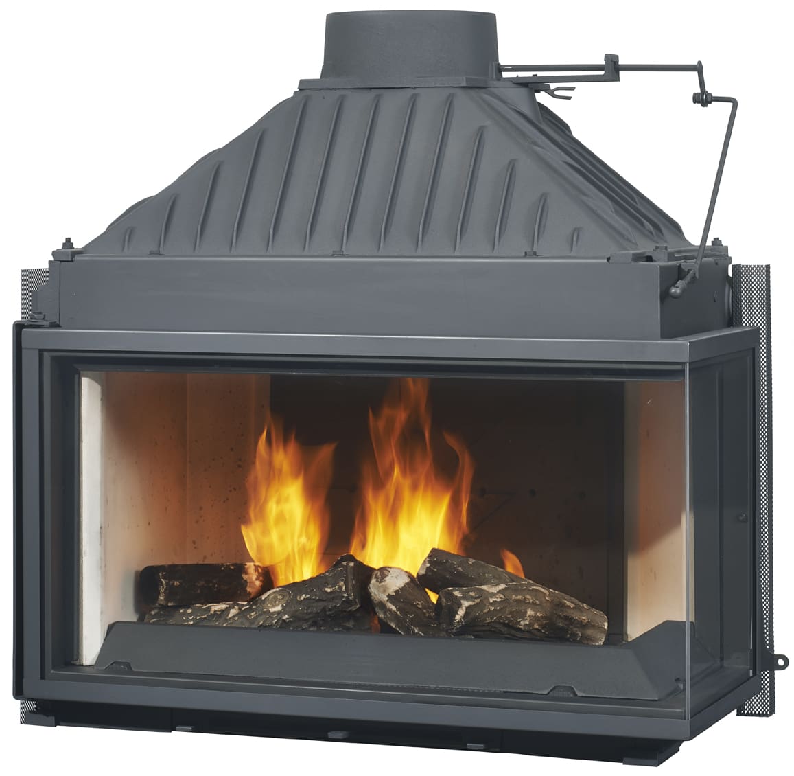 Radiante 873 2V Corner Sided View Gold Coast Fireplace and BBQ
