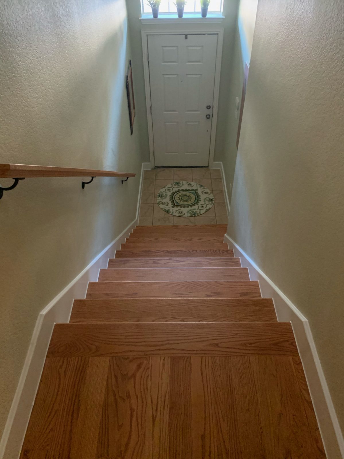 New Red Oak Stairs with New Baseboards GC Flooring Pros