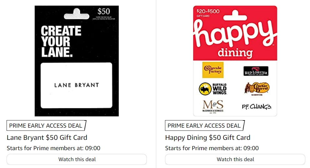(EXPIRED) Amazon Buy 50 Lane Bryant & Happy Dining Gift Cards At A