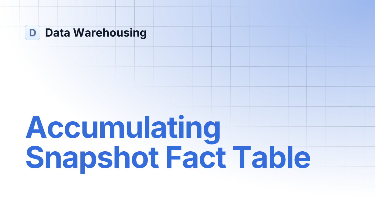 Accumulating Snapshot Fact Table Data Warehousing