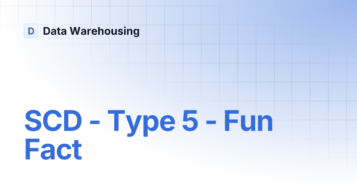 SCD Type 5 Fun Fact Data Warehousing