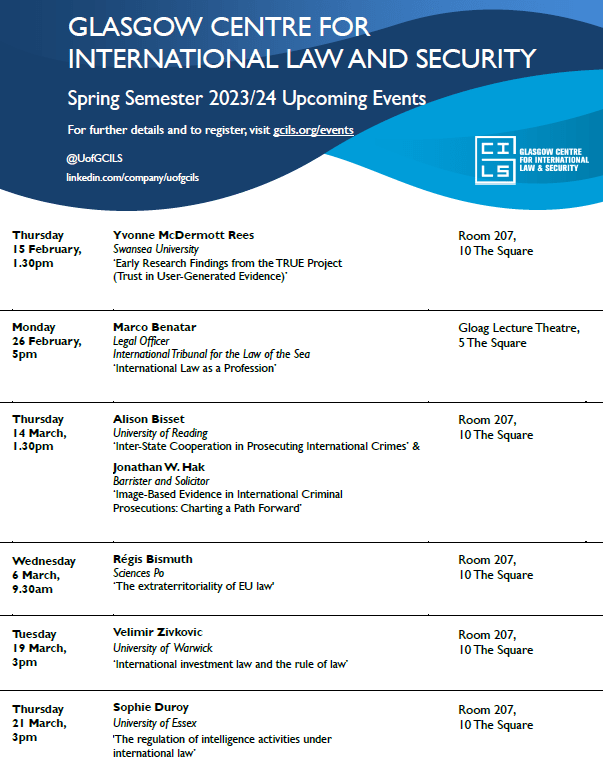 Spring Semester 2023/24 Events Glasgow Centre for