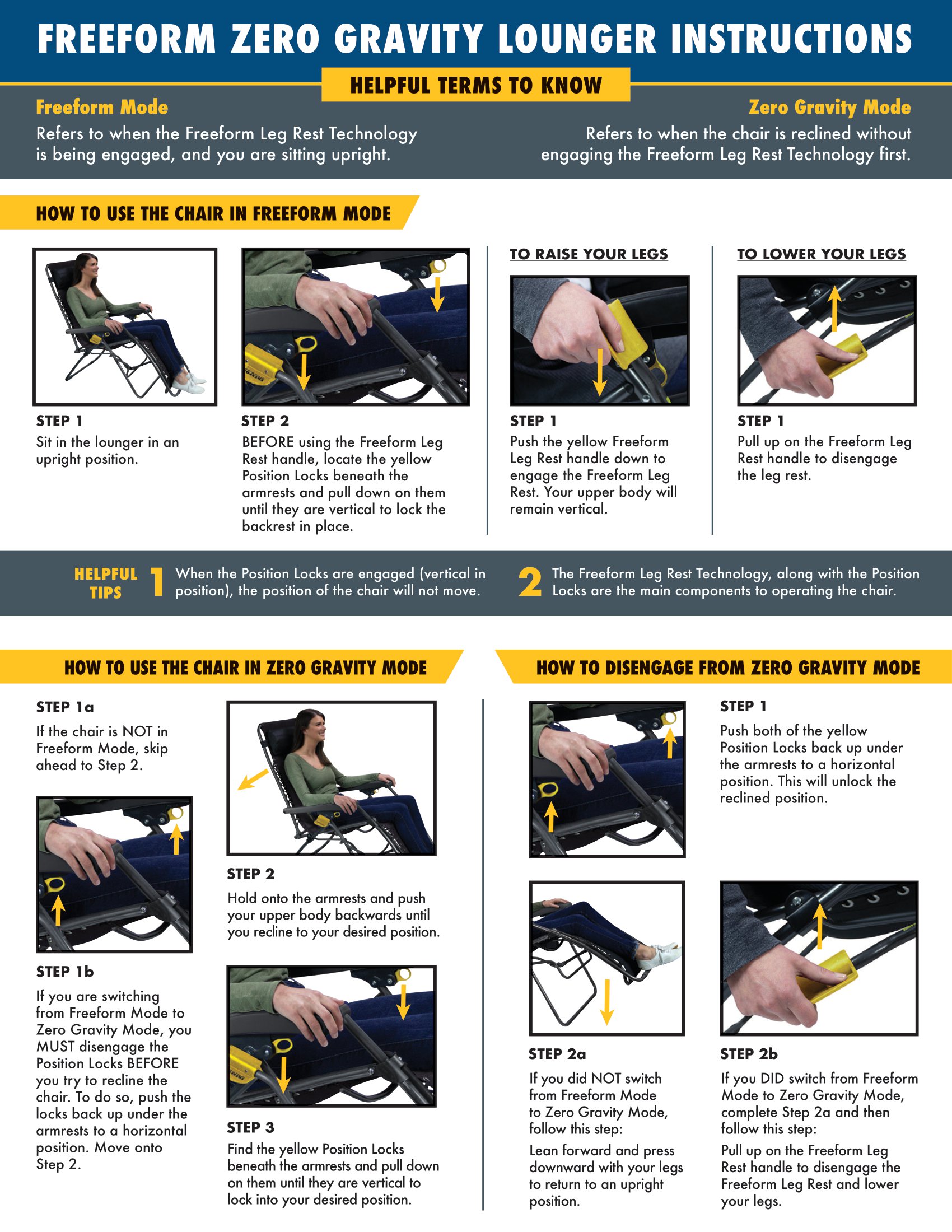 Freeform Zero Gravity Lounger Instructions GCI outdoor